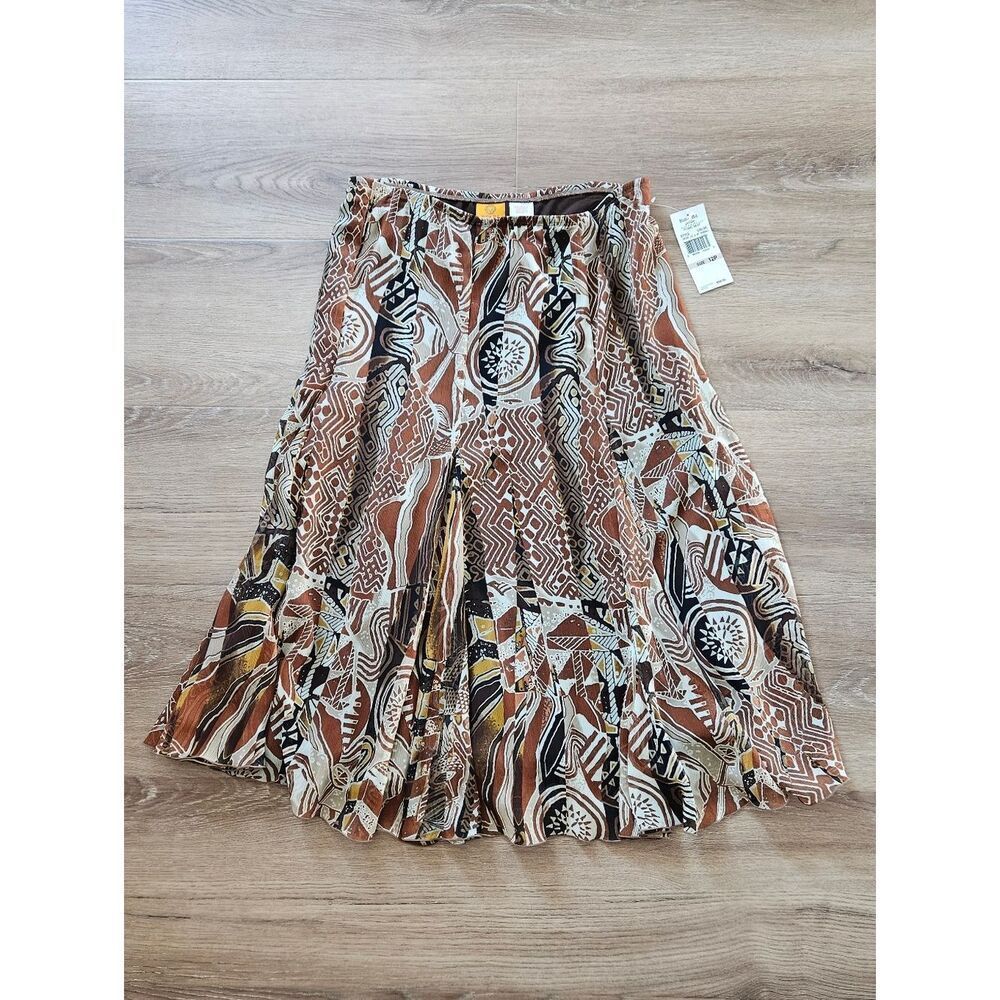 Ruby Rd. Brown Multi Patterned Skirt Size 12 - Picture 2 of 9